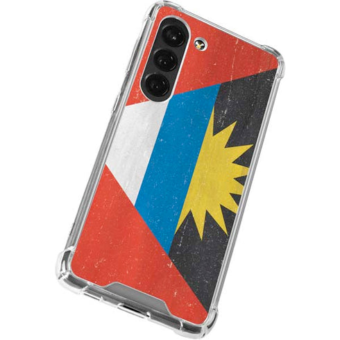 Antigua and Barbuda Flag Distressed Galaxy S23 Clear Case